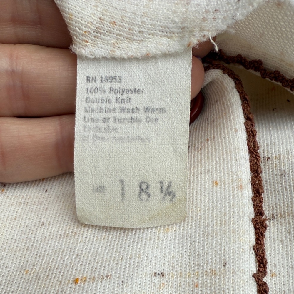 Vintage Cream Midi house Dress with brown accents speckled large 50’s - Picture 12 of 14